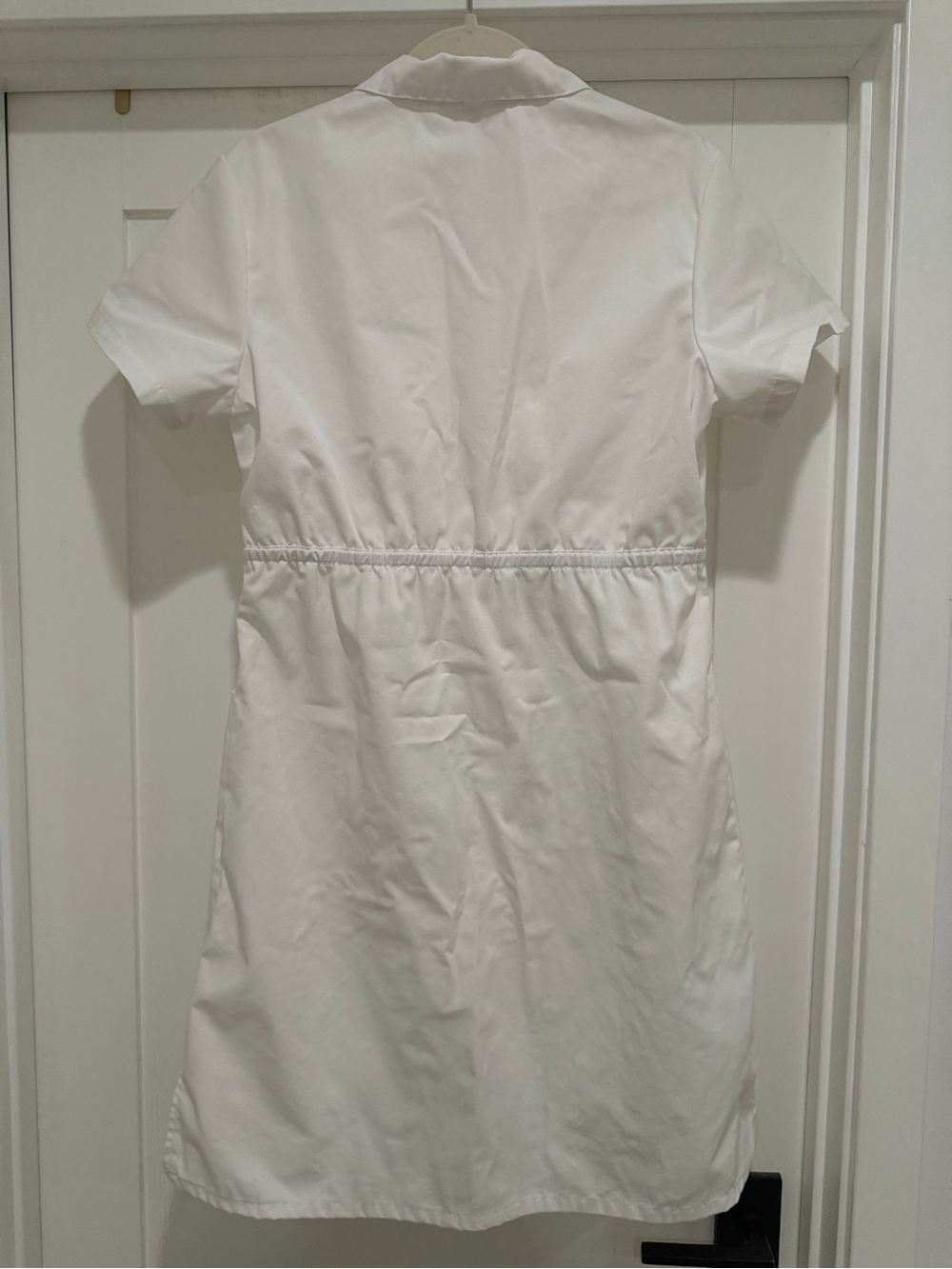 White Utility Shirt Dress with Patch Pockets - Picture 3 of 3